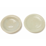 TWO SMALL LONGQUAN CELADON SHALLOW DISHES