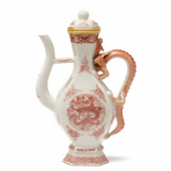 A HEXAGONAL BALUSTER 'DRAGON' WINE EWER