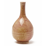 A SMALL PEACH-BLOOM TYPE PEAR-SHAPED BOTTLE VASE