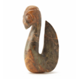 A JADE CARVING OF A STYLISED SWAN