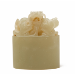 A CELADON JADE DRAGON SEAL