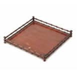 A SQUARE BLACKWOOD GALLERY TRAY