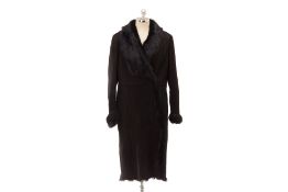 AN L.K.BENNETT 'CT RAPHELA' BLACK LAMB SKIN COAT