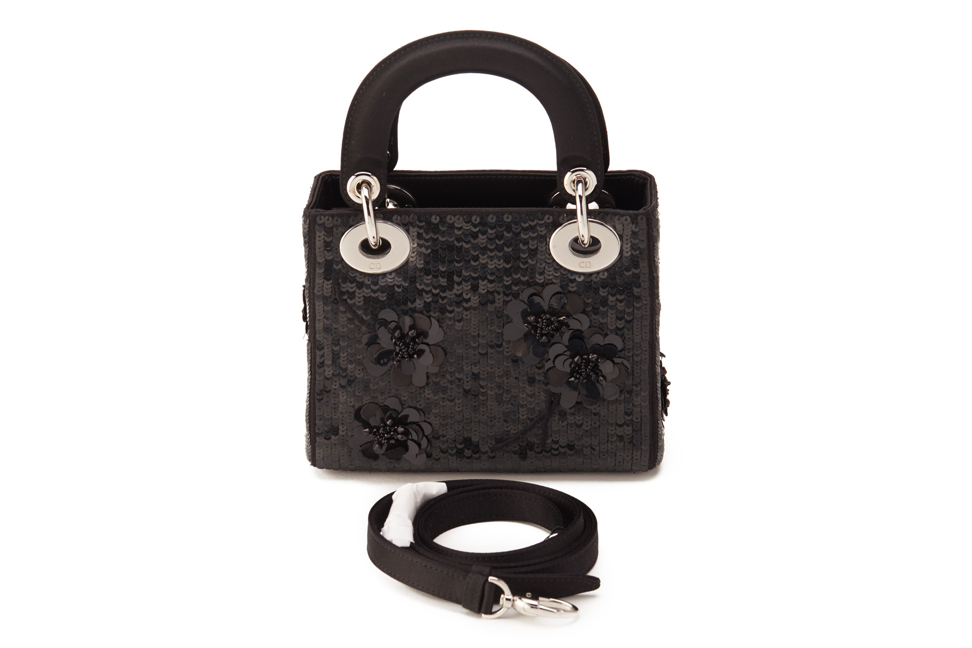 A CHRISTIAN DIOR BLACK EMBELLISHED MINI LADY DIOR HANDBAG - Image 2 of 5