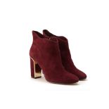 A PAIR OF JOHN CAMUTO 'GRACE' CLARET BOOTS US 10