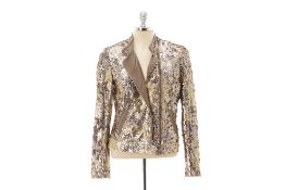 A PIANURA STUDIO GOLD METALLIC SEQUINNED JACKET