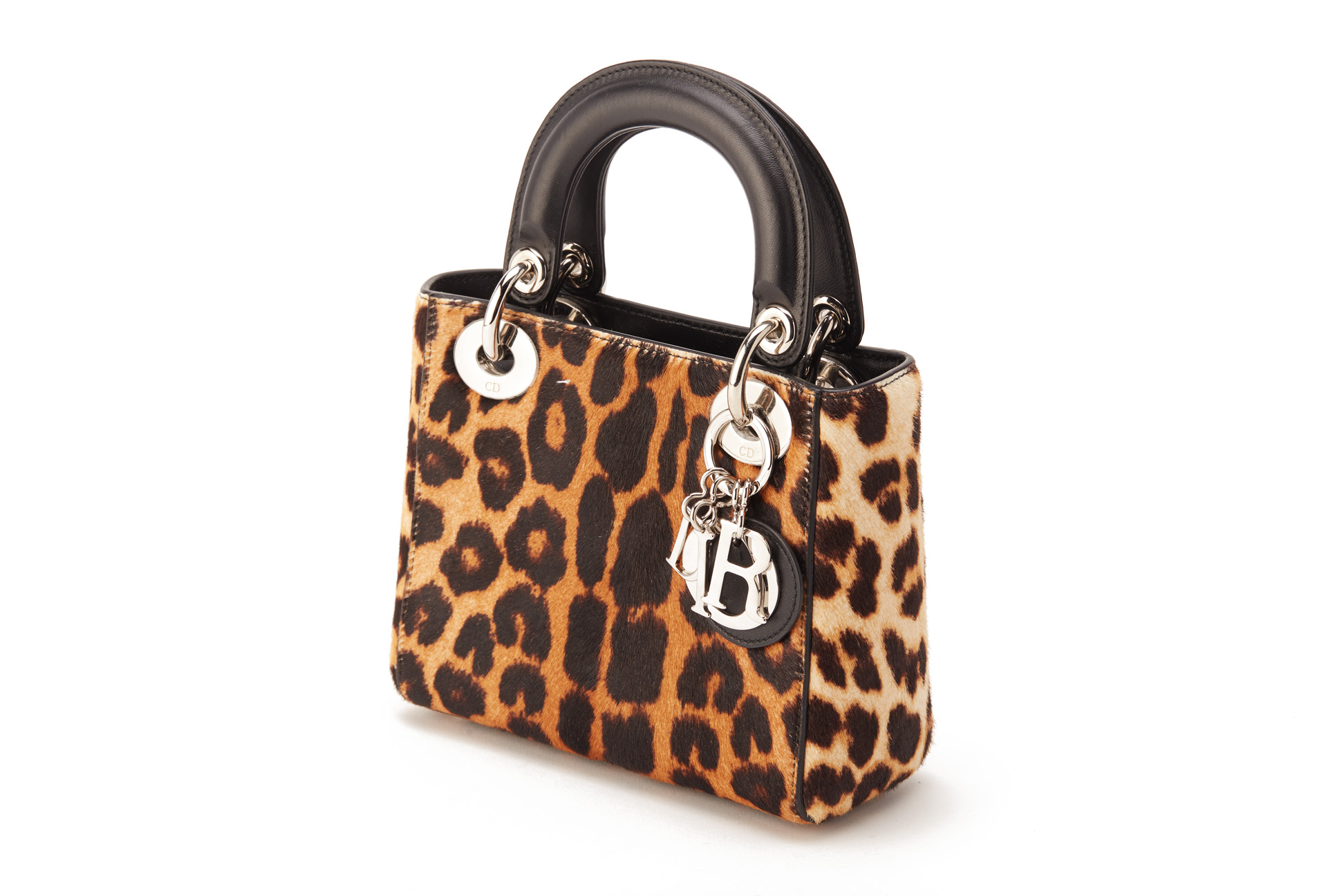 A CHRISTIAN DIOR LEOPARD PRINT MINI LADY DIOR