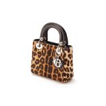 A CHRISTIAN DIOR LEOPARD PRINT MINI LADY DIOR