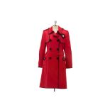 AN ESCADA RED EMBELLISHED RAINCOAT