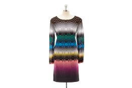 A MISSONI MULTICOLOURED KNITTED DRESS