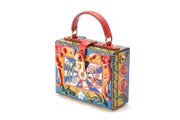 A DOLCE & GABBANA 'CARRE MAR' MULTI-COLOUR BOX BAG