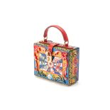 A DOLCE & GABBANA 'CARRE MAR' MULTI-COLOUR BOX BAG