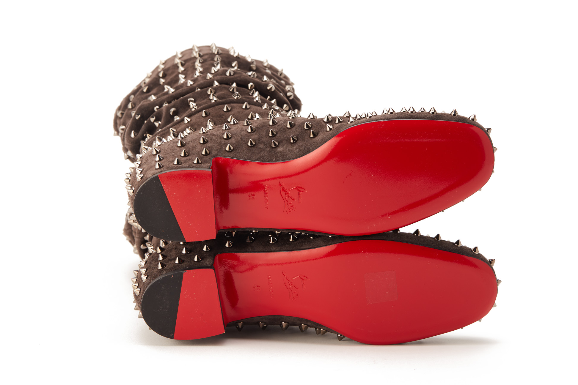 A PAIR OF CHRISTIAN LOUBOUTIN SPIKED BOOTS EU 41 - Image 3 of 4