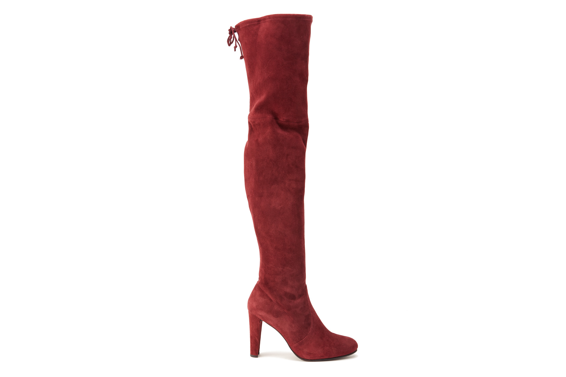 A PAIR OF STUART WEITZMAN BURGUNDY BOOTS US 10 - Image 2 of 4