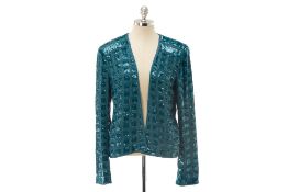 A CALYPSO ST BARTH SEQUINNED SILK CARDIGAN