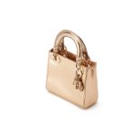 A CHRISTIAN DIOR GOLD PYTHON SKIN MINI LADY DIOR