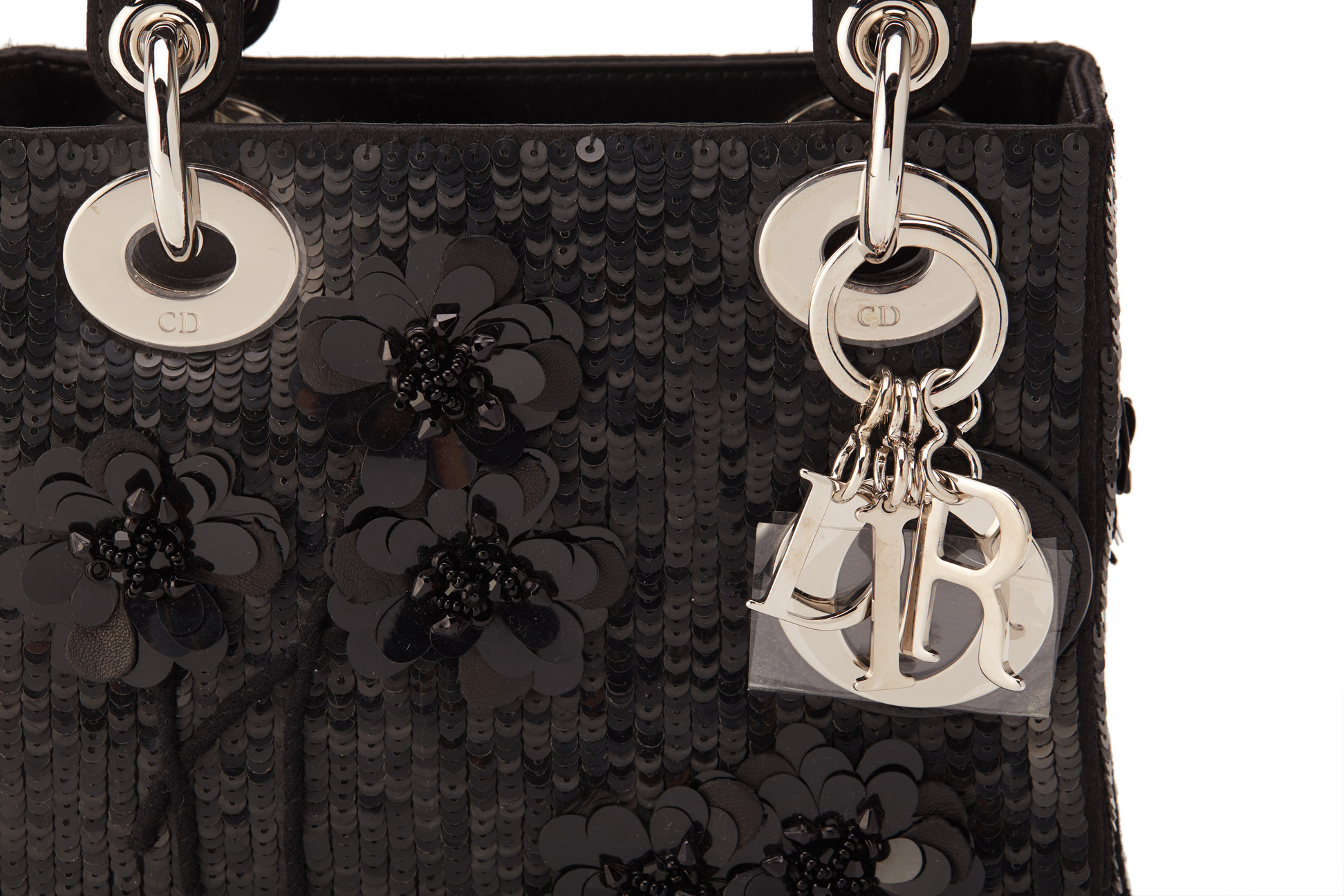 A CHRISTIAN DIOR BLACK EMBELLISHED MINI LADY DIOR HANDBAG - Image 3 of 5