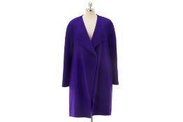 AN ELIE TAHARI PURPLE WOOL COAT