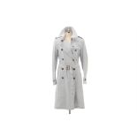 A BURBERRY PALE GREY TRENCH COAT