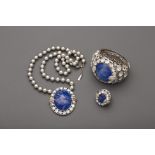 A ROBERTO CAVALLI BLUE STONE COSTUME JEWELLERY SET