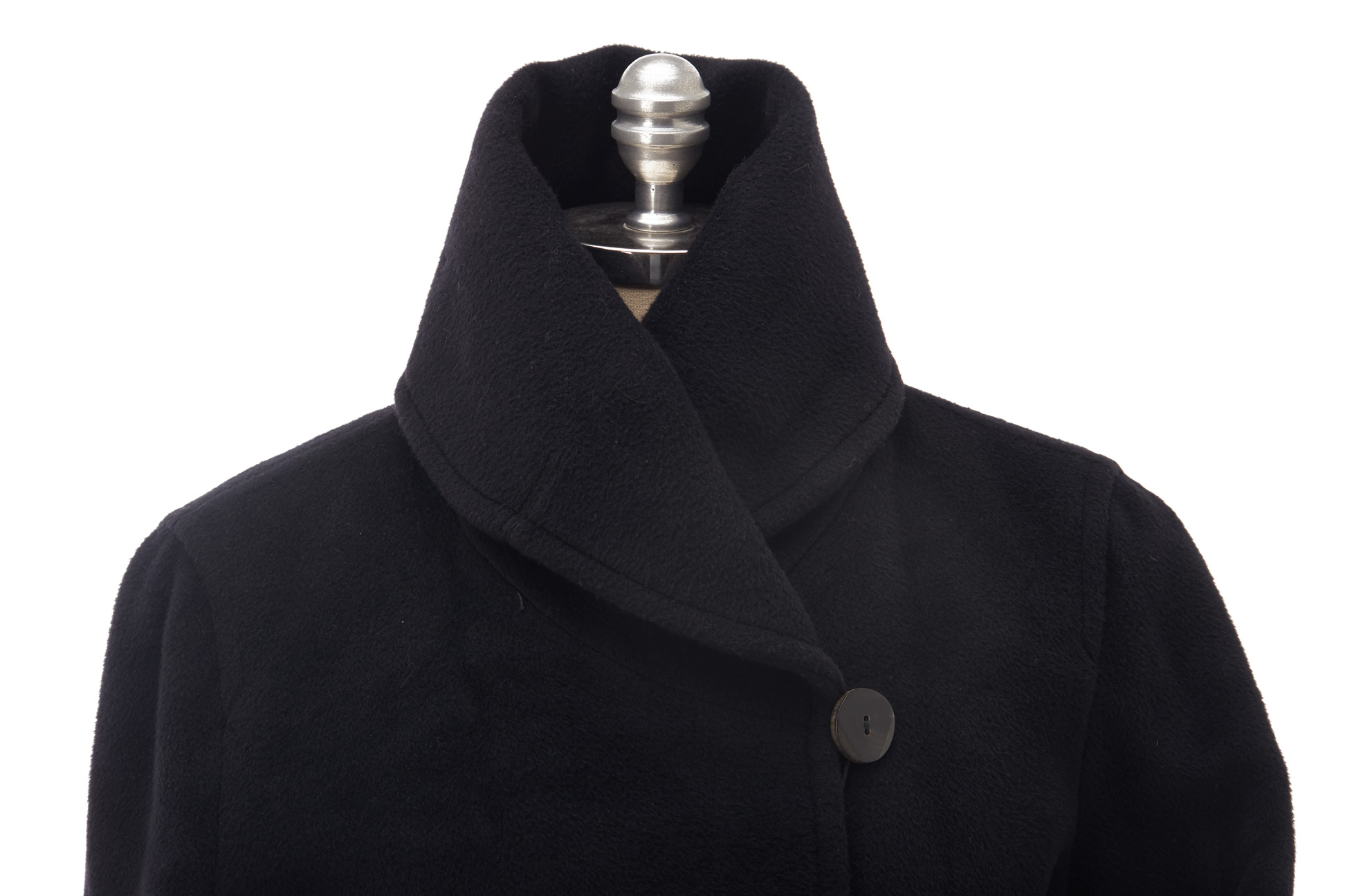 AN ARMANI COLLEZIONI BLACK WOOL COAT - Image 2 of 5