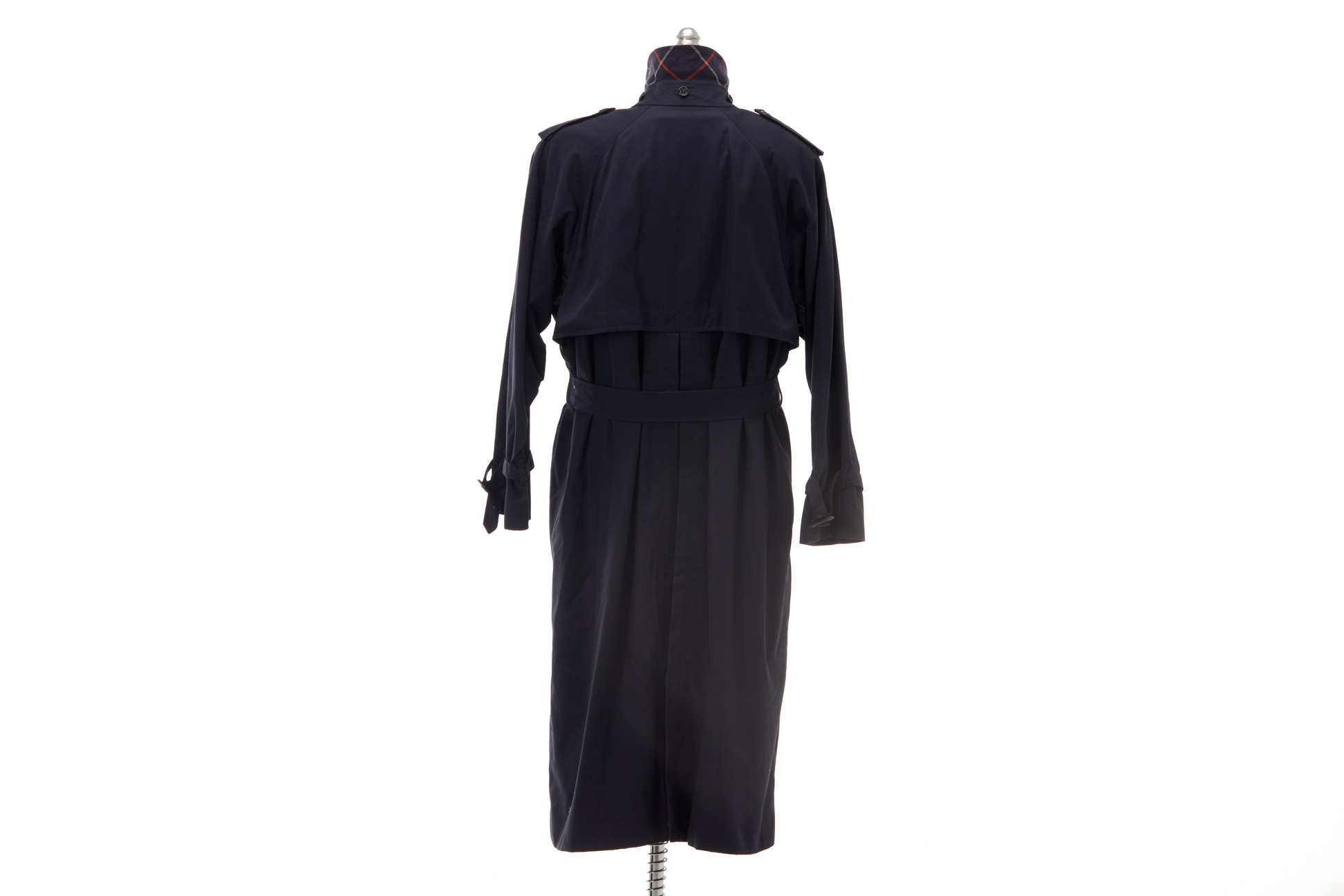 A BURBERRY BLACK WOOL LINED LONG TRENCH COAT - Image 3 of 5