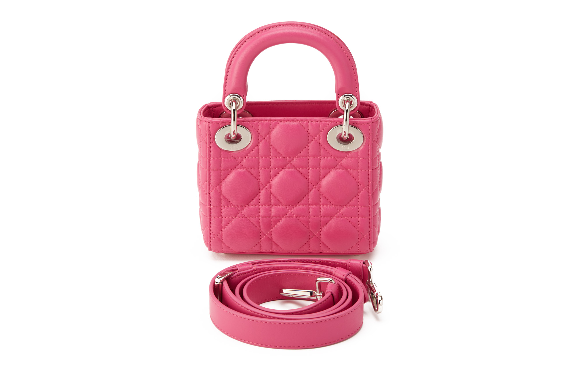 A CHRISTIAN DIOR PINK QUILTED MICRO LADY DIOR - Image 2 of 5