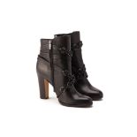 A PAIR OF JOHN CAMUTO 'CAI' BLACK BOOTS