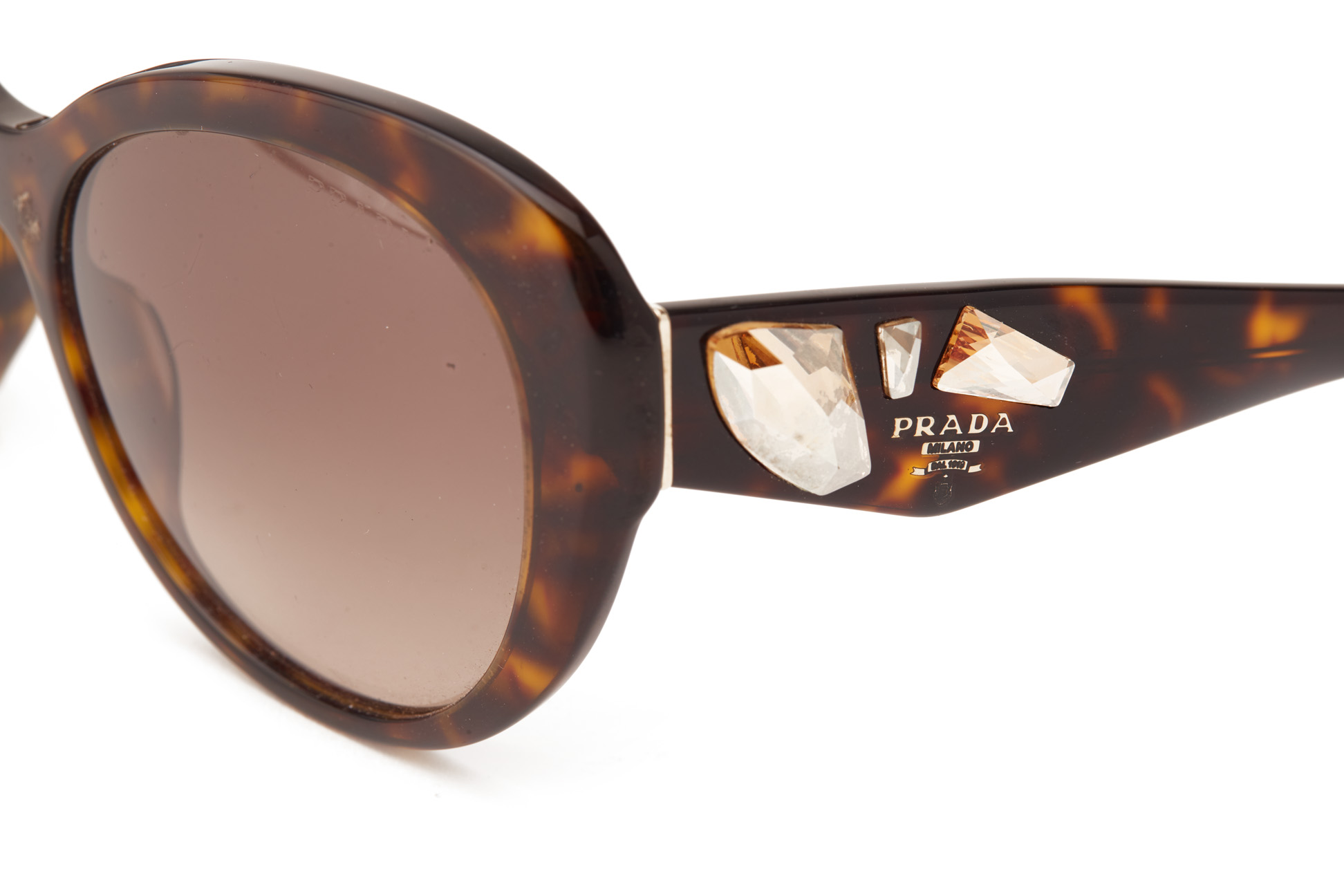 A PAIR OF PRADA TORTOISE SHELL SUNGLASSES - Image 3 of 4