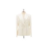 A DOLCE & GABBANA WHITE DOUBLE BREASTED DINNER JACKET