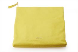 AN ESCADA YELLOW LEATHER LARGE FLAP CLUTCH