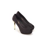 A PAIR OF STACCATO BLACK PLATFORMS EU 39