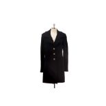 A ST JOHN 'CAVIAR' WOOL BLEND BLACK COAT