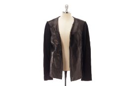 A TALBOTS BLACK LEATHER JACKET