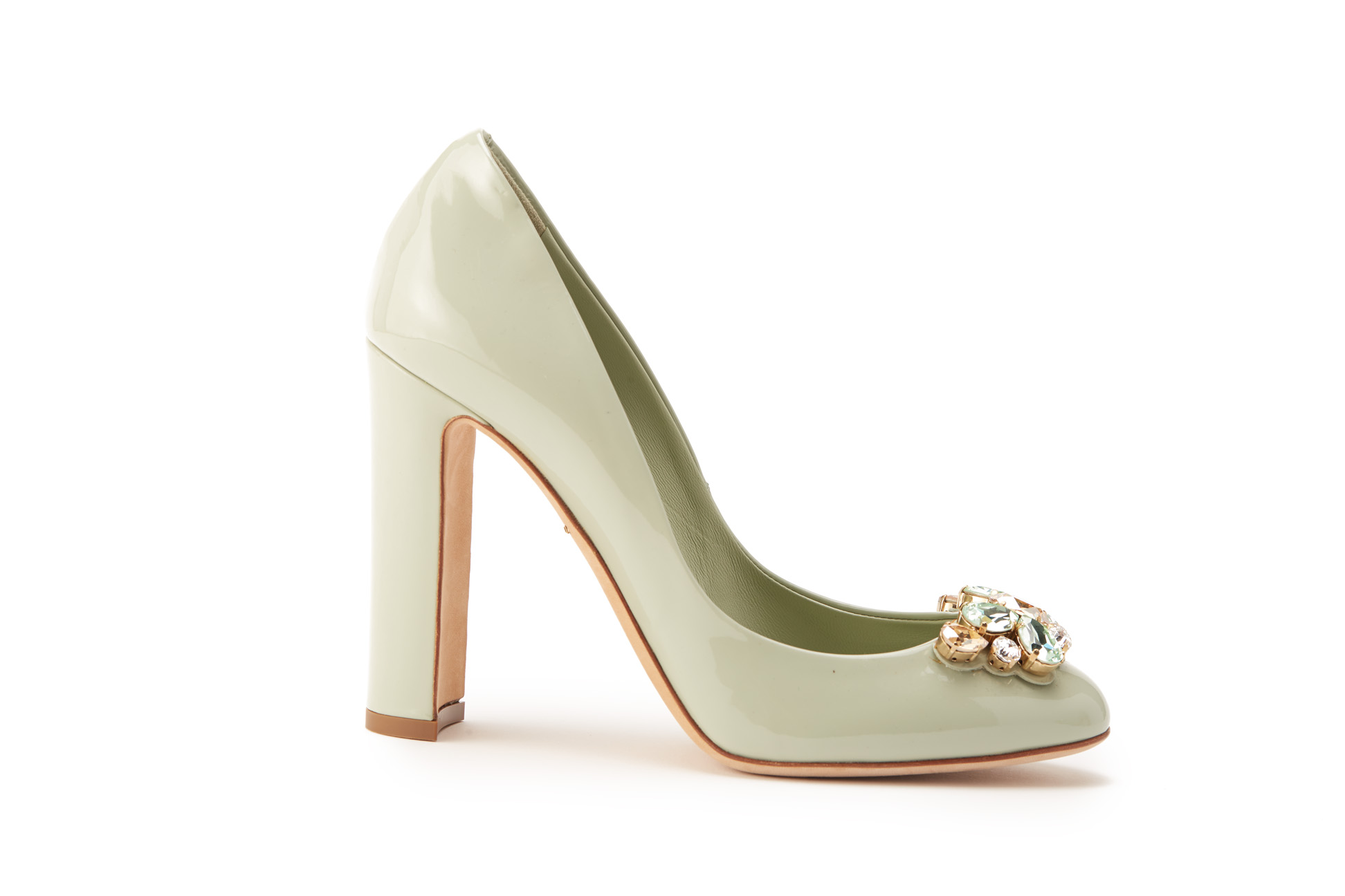 A PAIR OF DOLCE & GABBANA EMBELLISHED PATENT PUMPS EU 38 - Image 2 of 4