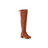 A PAIR OF STUART WEITZMAN CHESTNUT SUEDE BOOTS US 9