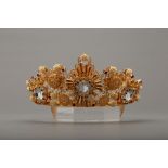 A DOLCE & GABBANA GOLD EMBELLISHED TIARA