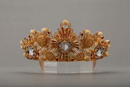 A DOLCE & GABBANA GOLD EMBELLISHED TIARA