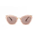 A PAIR OF MIU MIU PINK GLITTER SUNGLASSES