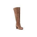 A PAIR OF VINCE CAMUTO BROWN SUEDE BOOTS US 10