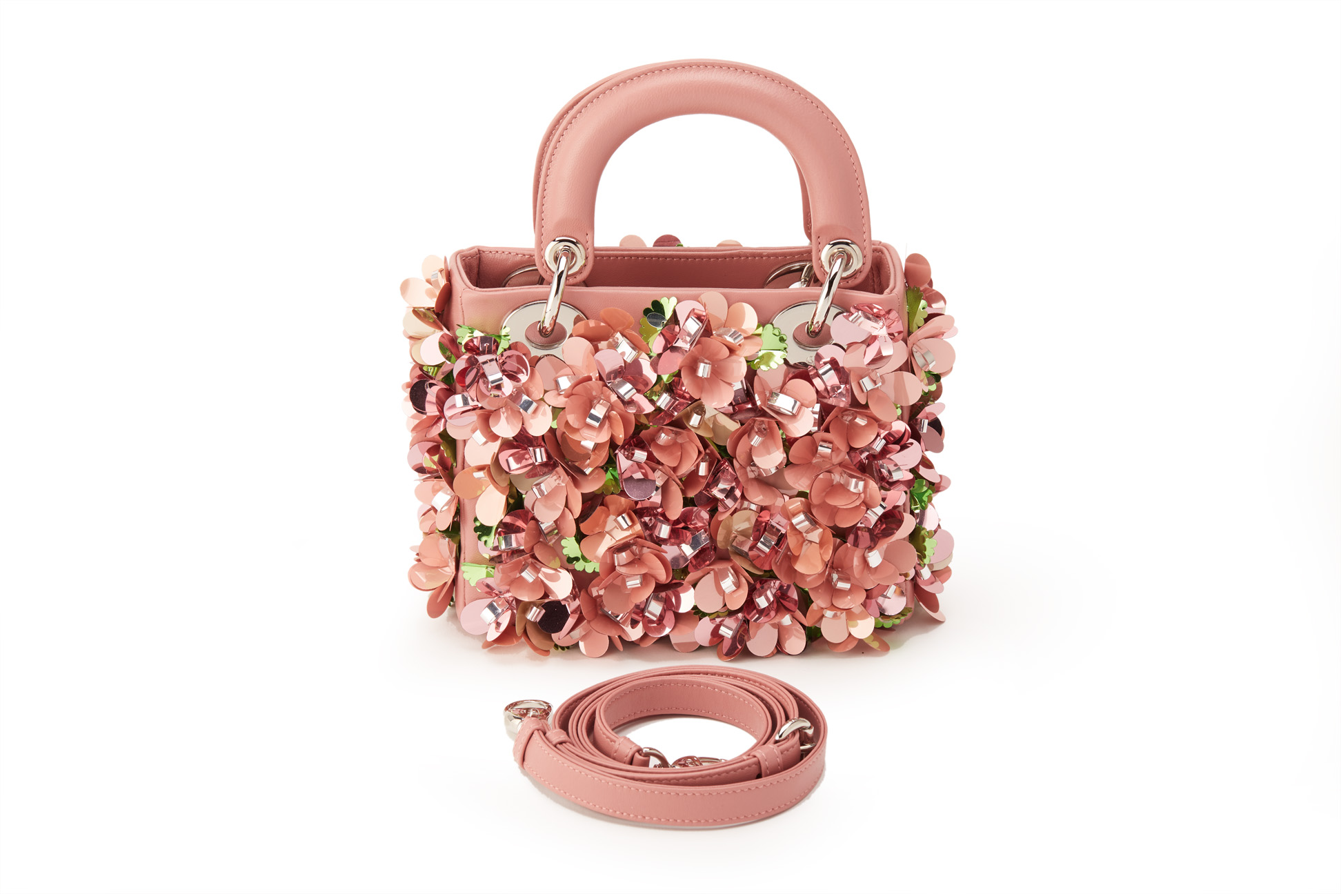 A CHRISTIAN DIOR PINK EMBELLISHED MINI LADY DIOR - Image 2 of 5