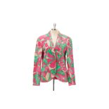 AN ESCADA BRIGHT PINK & GREEN BLAZER