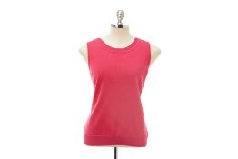 A ST JOHN PINK KNITTED SLEEVELESS TOP