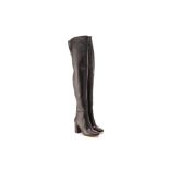 A PAIR OF MICHAEL KORS BLACK THIGH HIGH BOOTS US 9.5