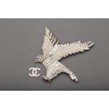 A CHANEL CRYSTAL ENCRUSTED EAGLE BROOCH