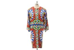 A DOLCE & GABBANA SICILIAN CART PRINT COAT