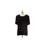 AN ESCADA 'NAAR' BLACK SILK T-SHIRT