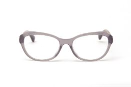 A PAIR OF CHANEL GREY EMBELLISHED READING GLASSES