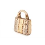 A CHRISTIAN DIOR PYTHON SKIN MINI LADY DIOR