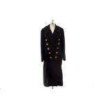 A BURBERRY 'TONNINGTON' BLACK WOOL COAT